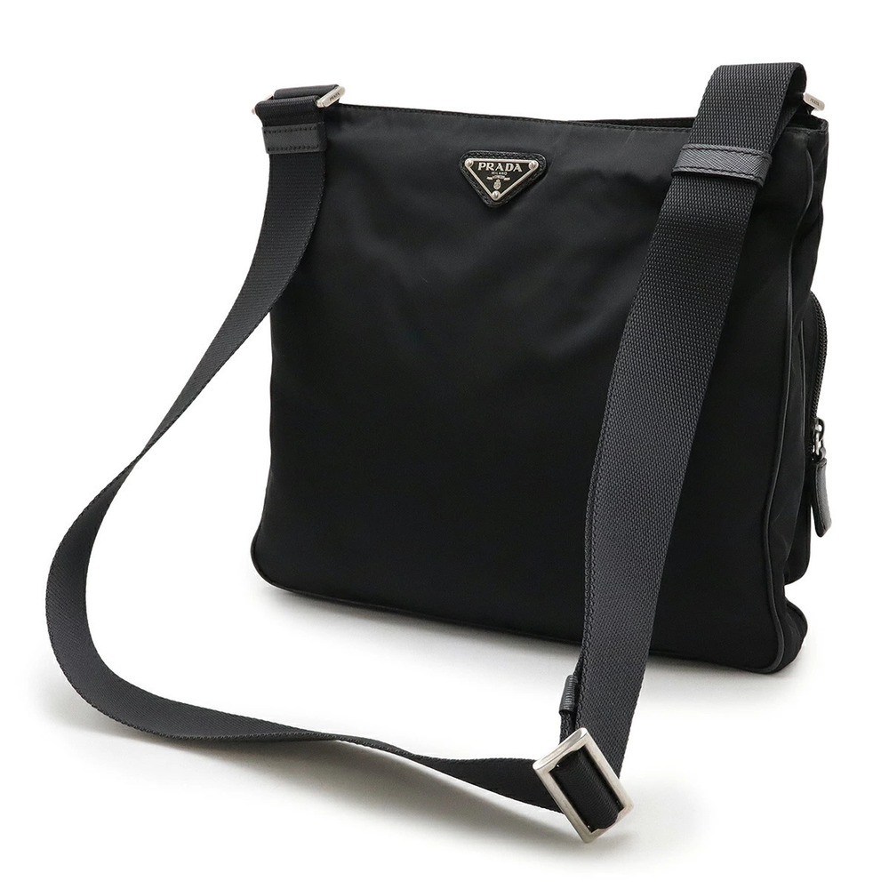 Prada Bag Leather Black Crossbody NERO Triangle Black